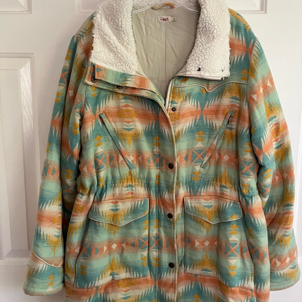 Faherty Women's Bluegrass Blanket Jacket Golden Field Print